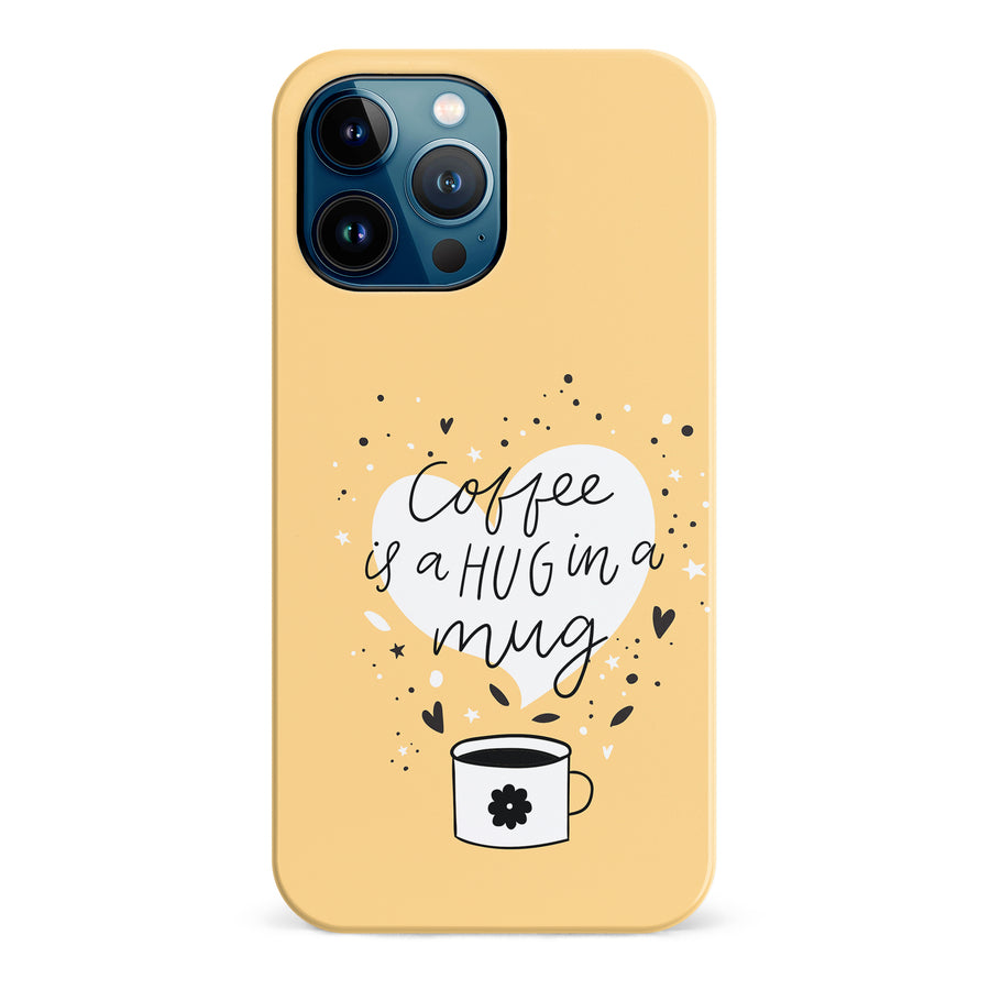 iPhone 12 Pro Max Coffee is a Hug in a Mug Phone Case in Yellow