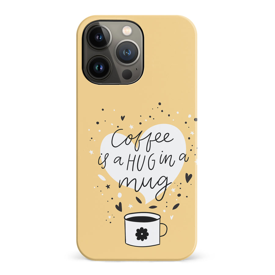 iPhone 14 Pro Coffee is a Hug in a Mug Phone Case in Yellow