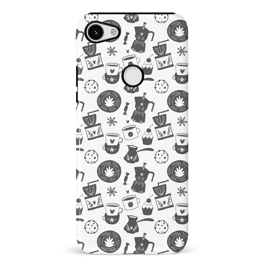 Google Pixel 3 XL Coffee Stuff Phone Case in Black/White