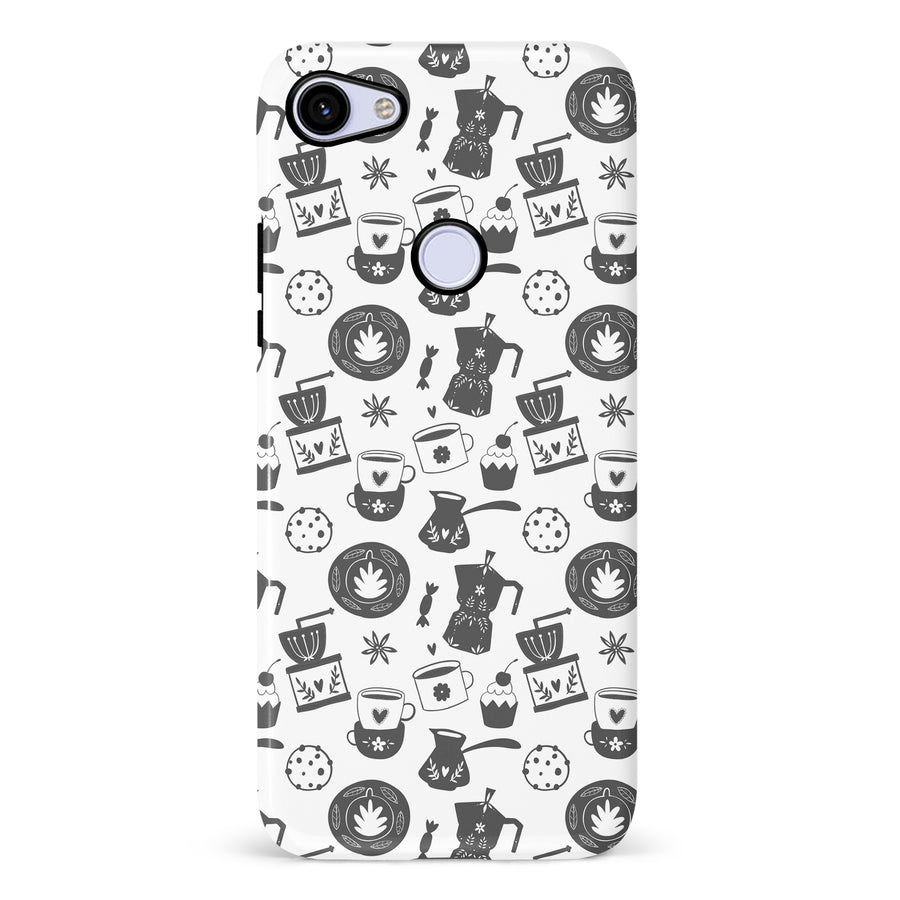 Google Pixel 3A Coffee Stuff Phone Case in Black/White