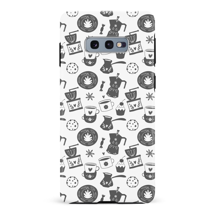 Samsung Galaxy S10e Coffee Stuff Phone Case in Black/White