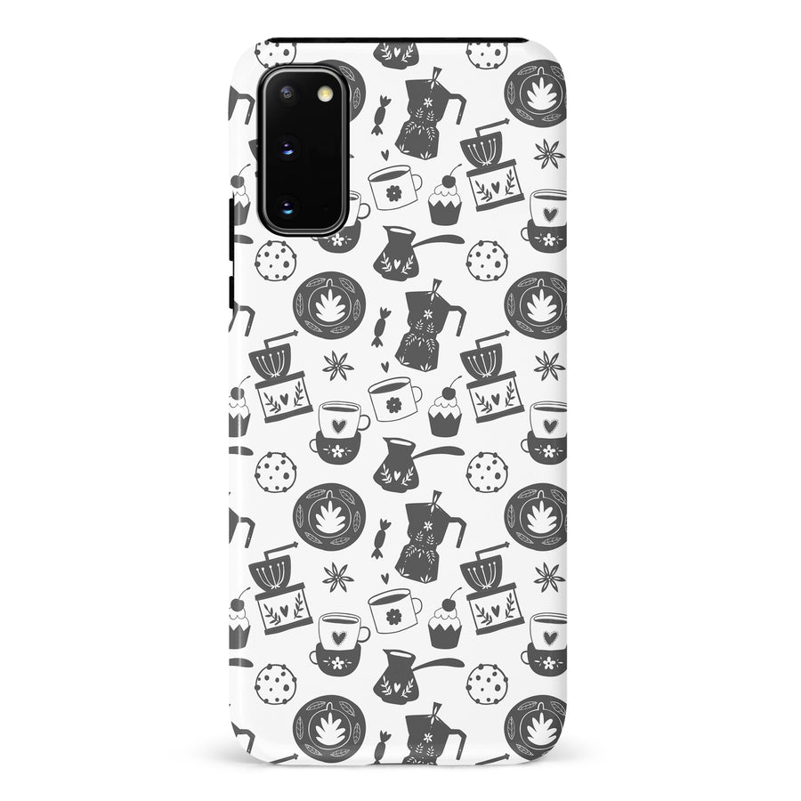 Samsung Galaxy S20 Coffee Stuff Phone Case in Black/White