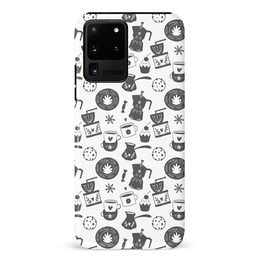Samsung Galaxy S20 Ultra Coffee Stuff Phone Case in Black/White