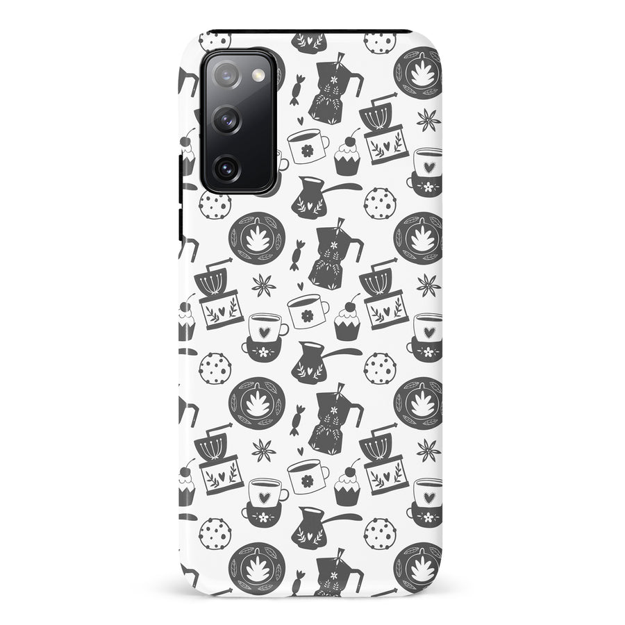 Samsung Galaxy S20 FE Coffee Stuff Phone Case in Black/White