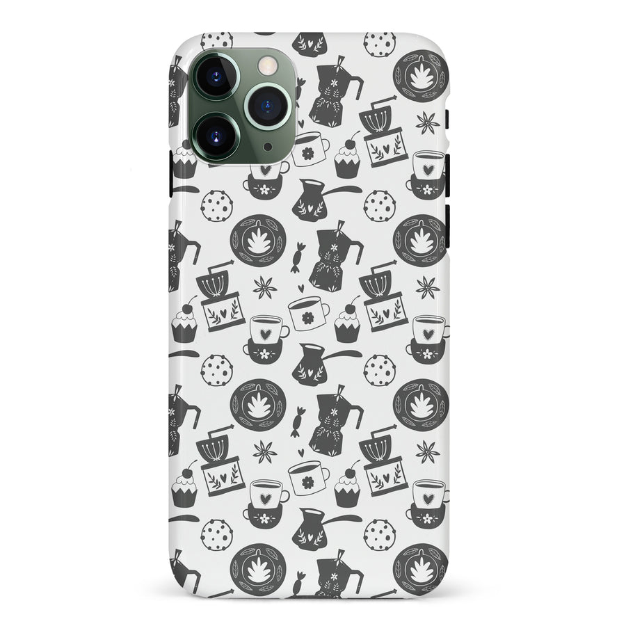 iPhone 11 Pro Coffee Stuff Phone Case in Black/White