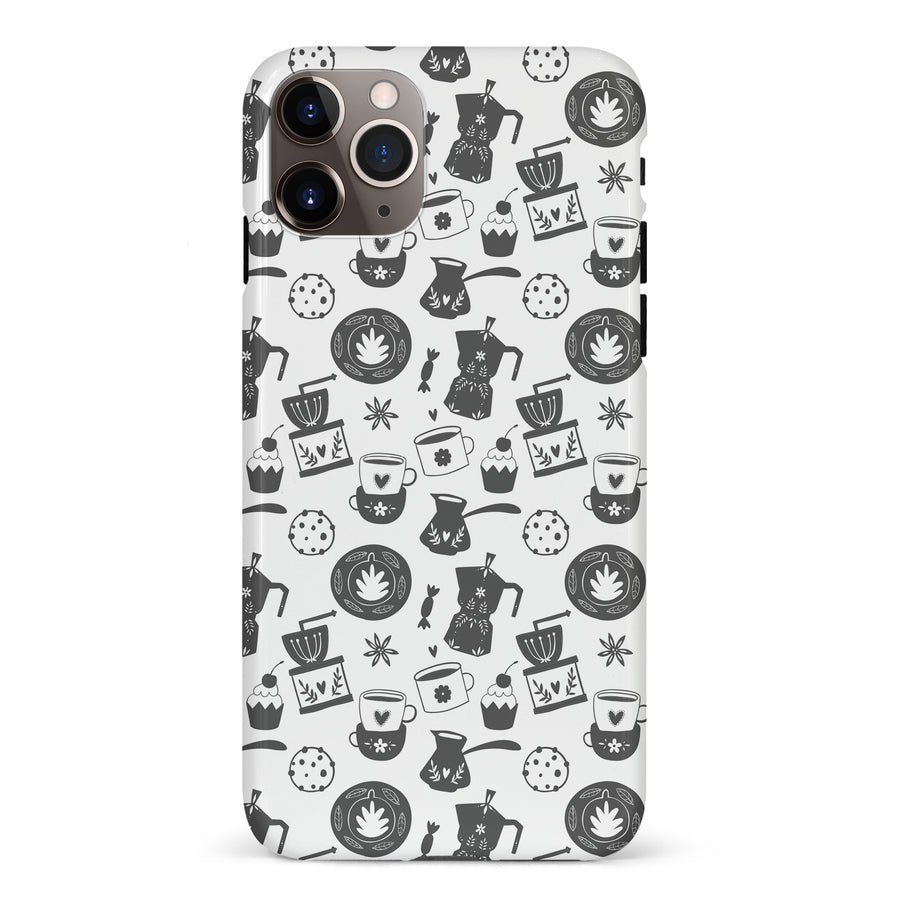 iPhone 11 Pro Max Coffee Stuff Phone Case in Black/White