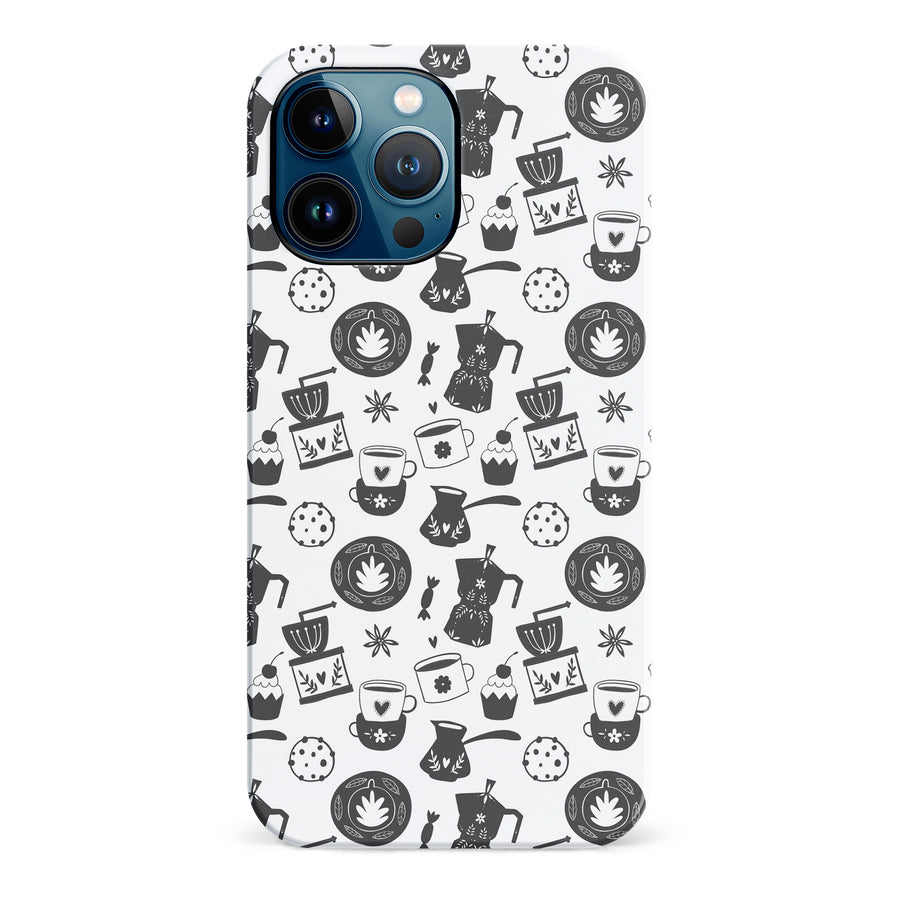 iPhone 12 Pro Max Coffee Stuff Phone Case in Black/White