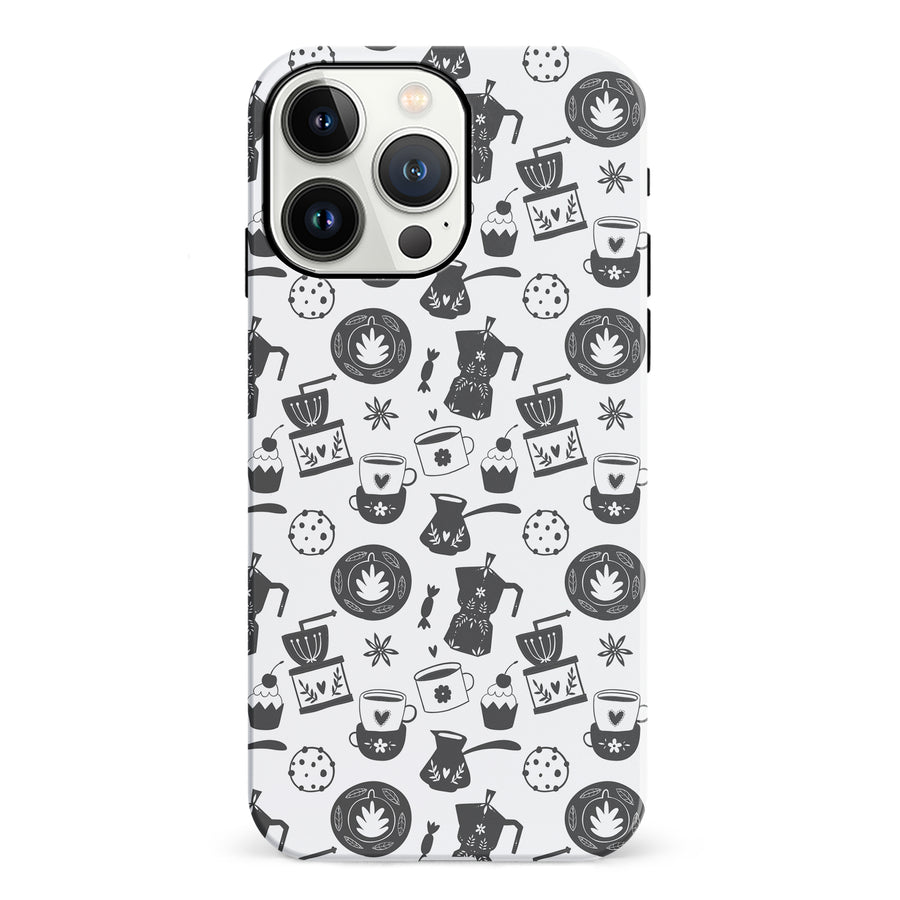 iPhone 13 Pro Coffee Stuff Phone Case in Black/White