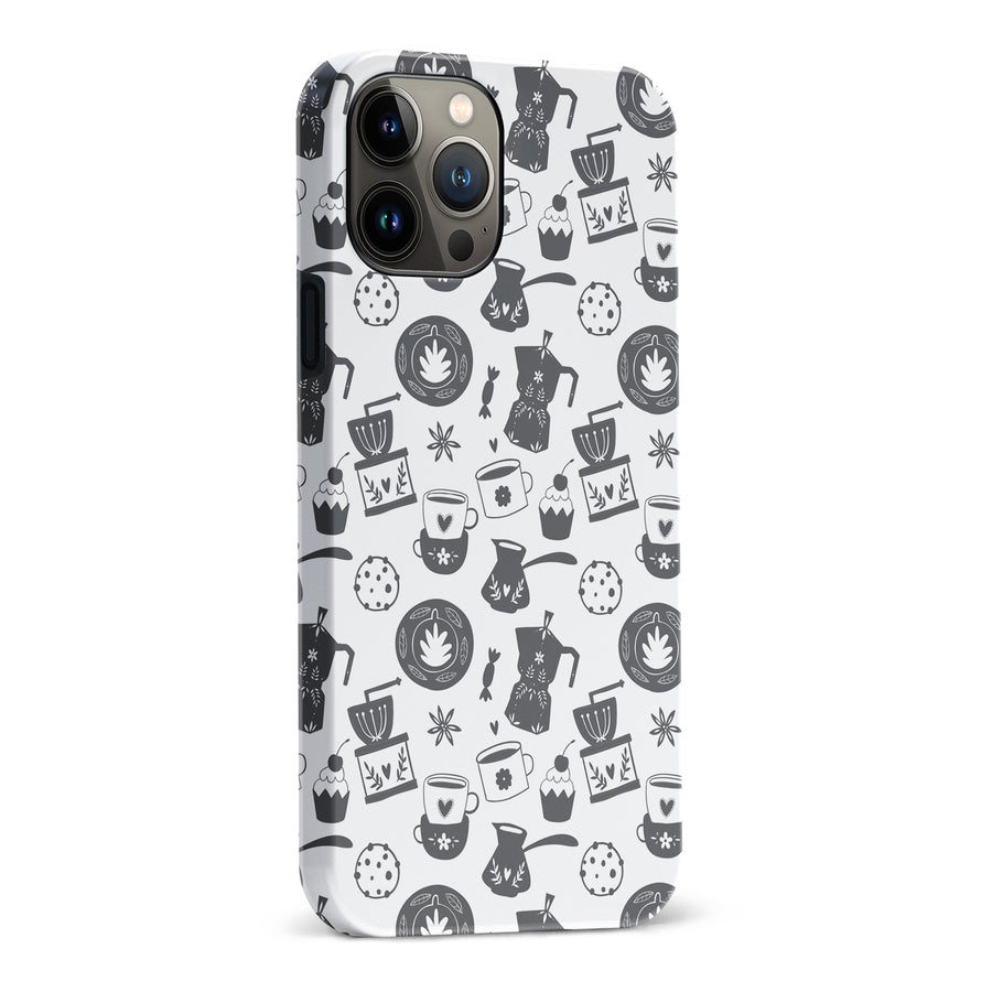 iPhone 13 Pro Max Coffee Stuff Phone Case in Black/White