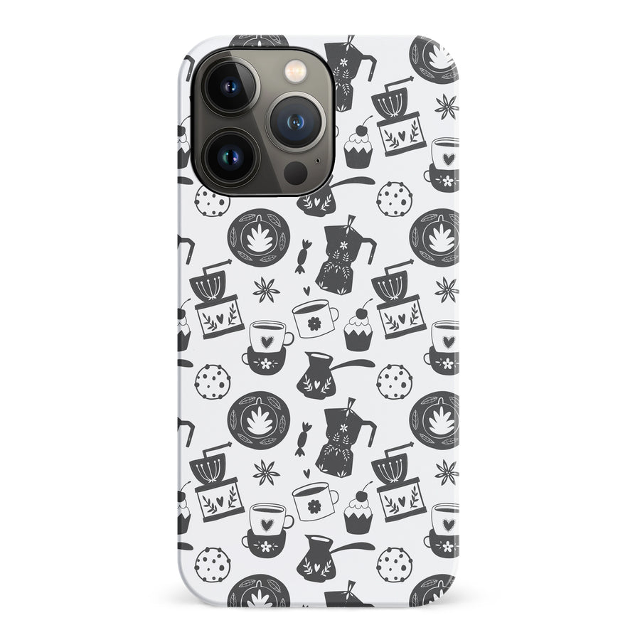 iPhone 14 Pro Coffee Stuff Phone Case in Black/White