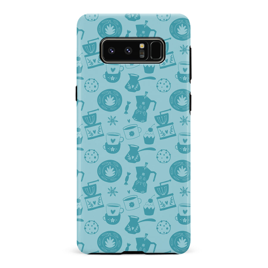 Samsung Galaxy Note 8 Coffee Stuff Phone Case in Cyan