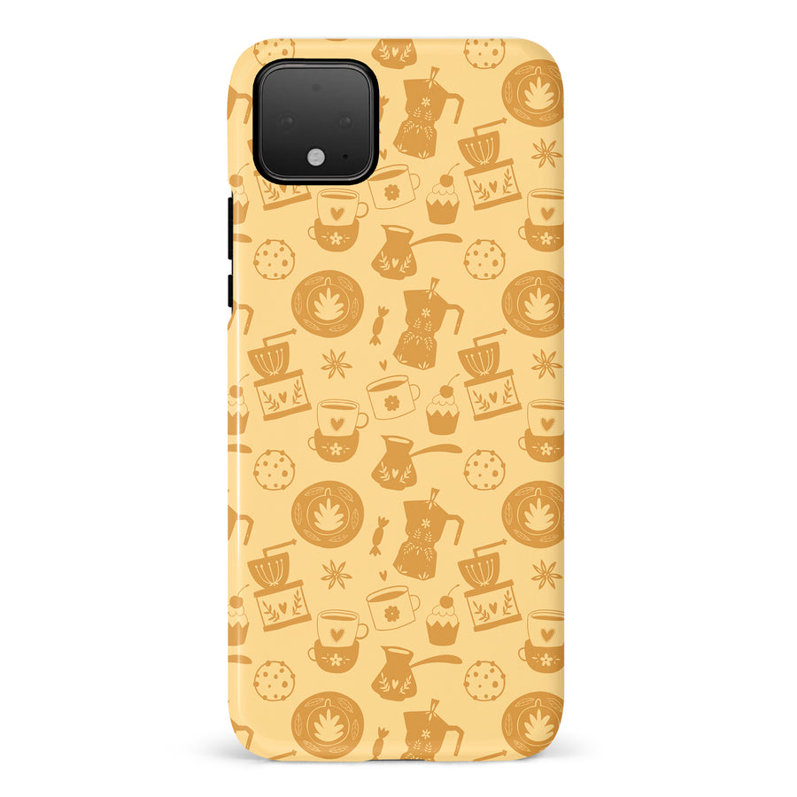 Google Pixel 4 Coffee Stuff Phone Case in Yellow