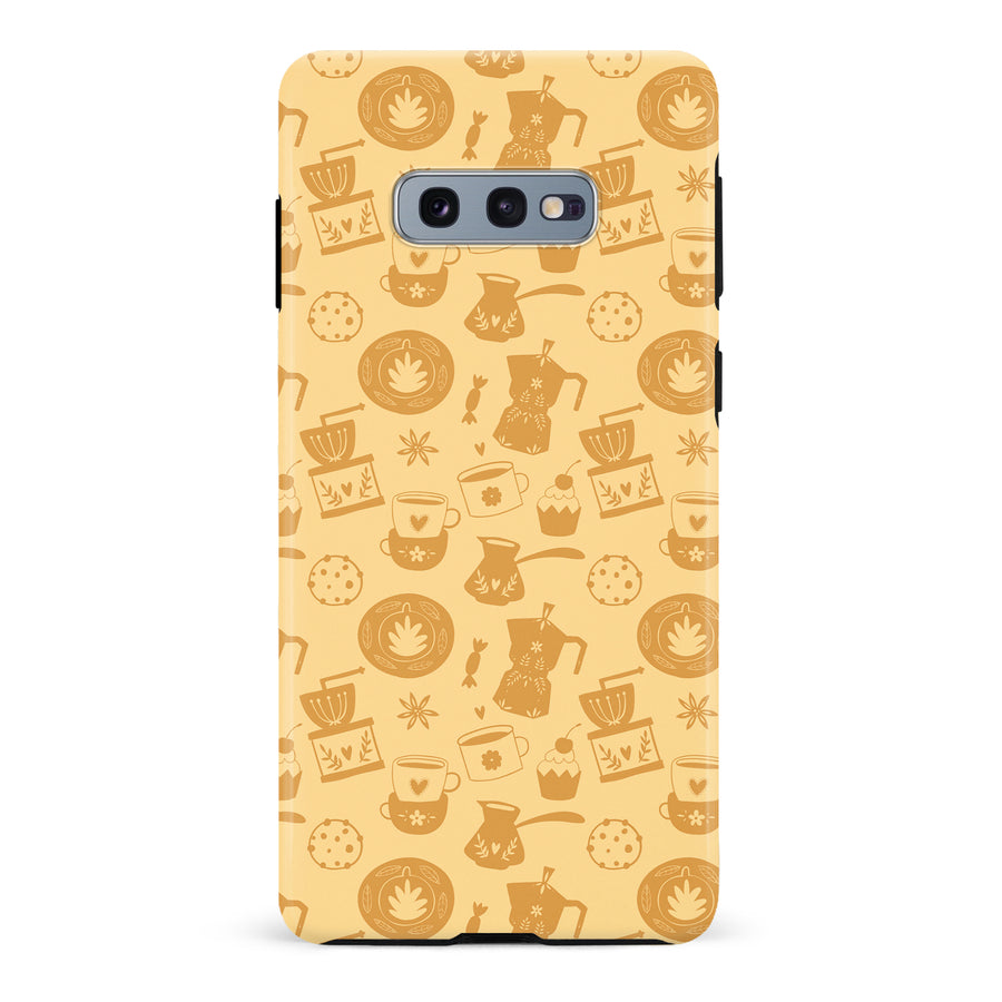 Samsung Galaxy S10e Coffee Stuff Phone Case in Yellow