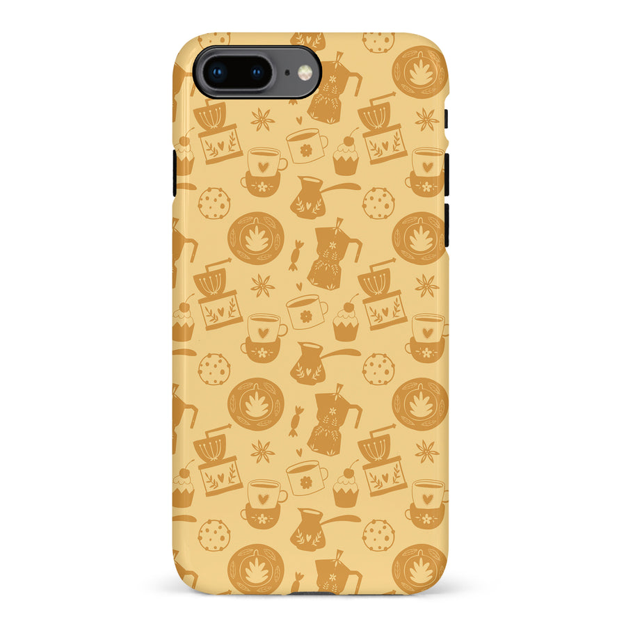 iPhone 8 Plus Coffee Stuff Phone Case in Yellow