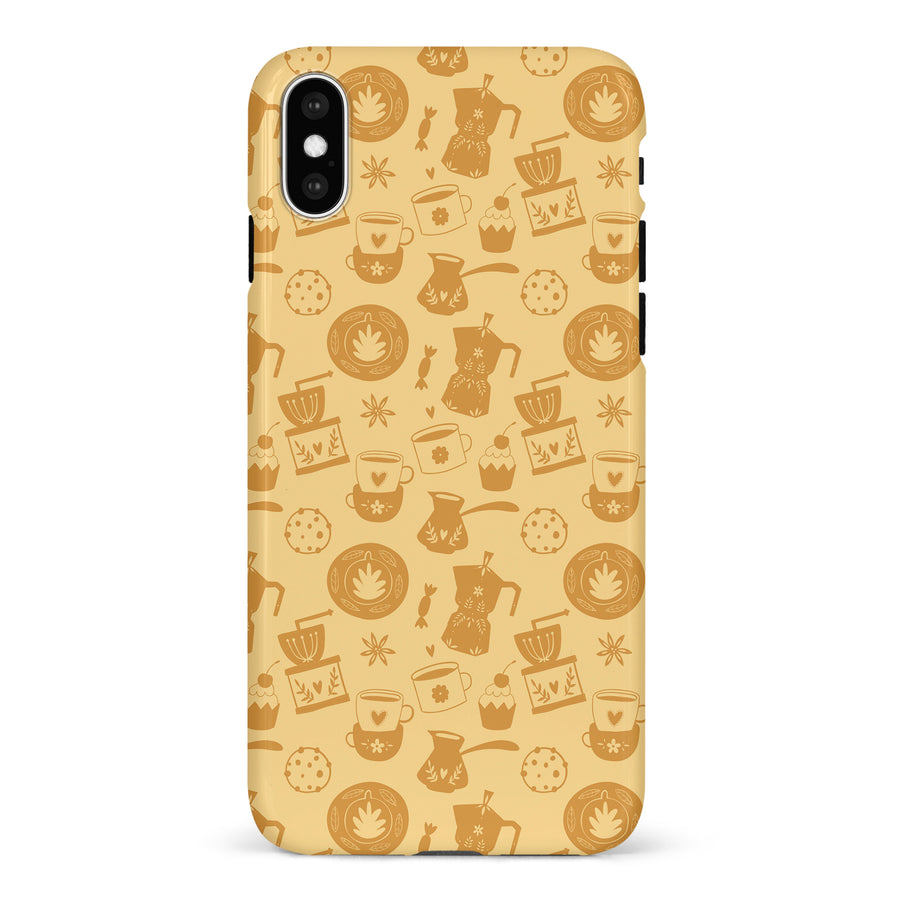 iPhone X/XS Coffee Stuff Phone Case in Yellow