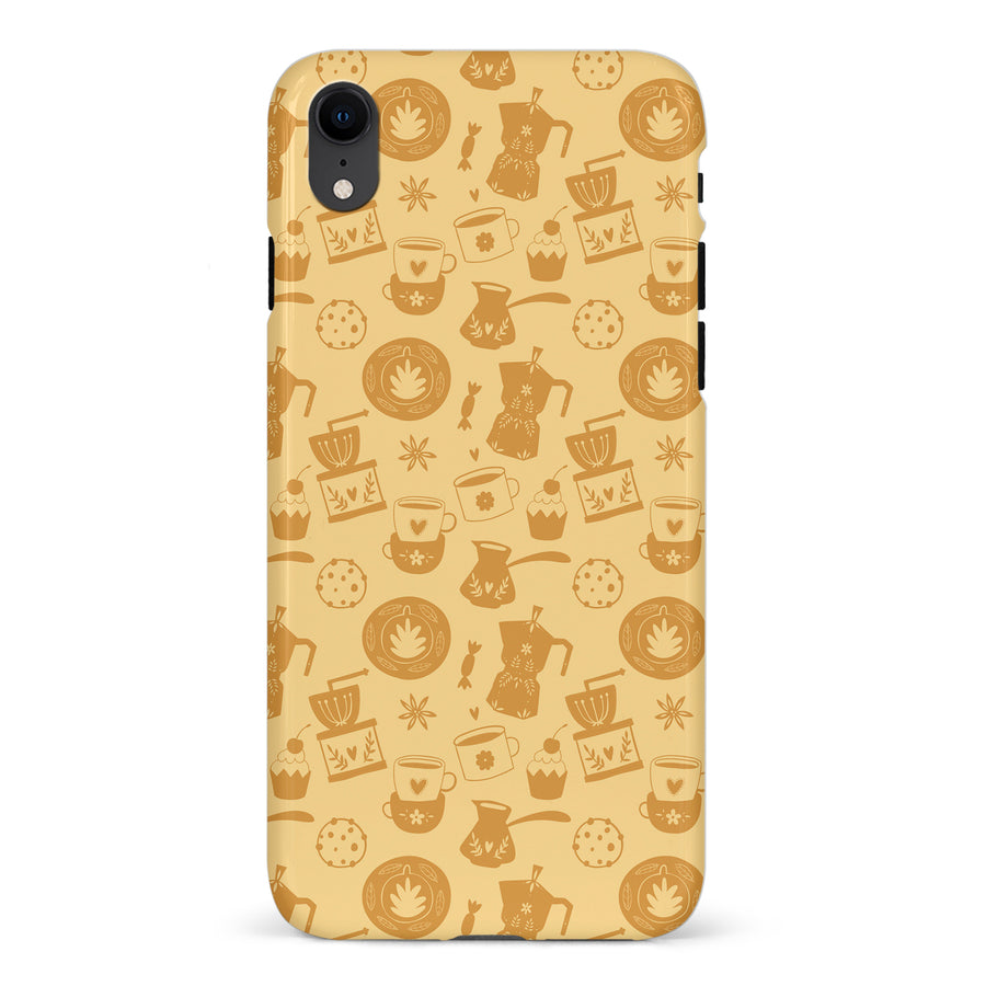 iPhone XR Coffee Stuff Phone Case in Yellow