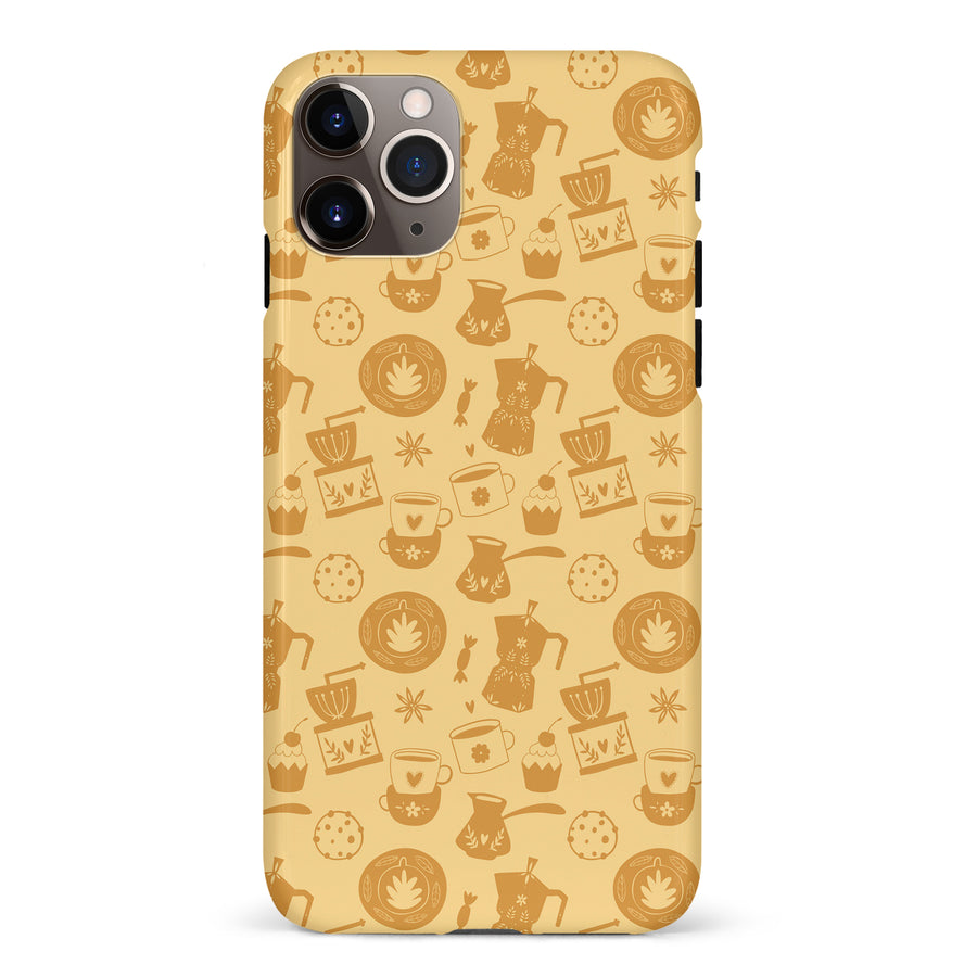 iPhone 11 Pro Max Coffee Stuff Phone Case in Yellow