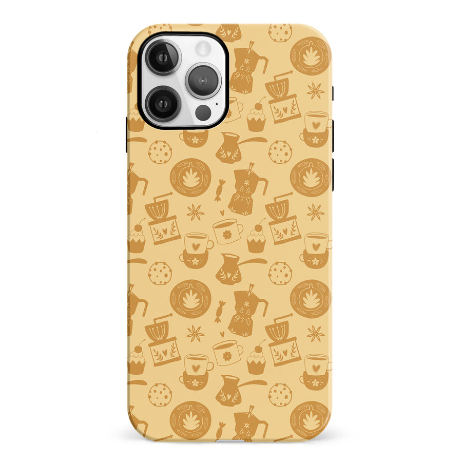 iPhone 12 Coffee Stuff Phone Case in Yellow
