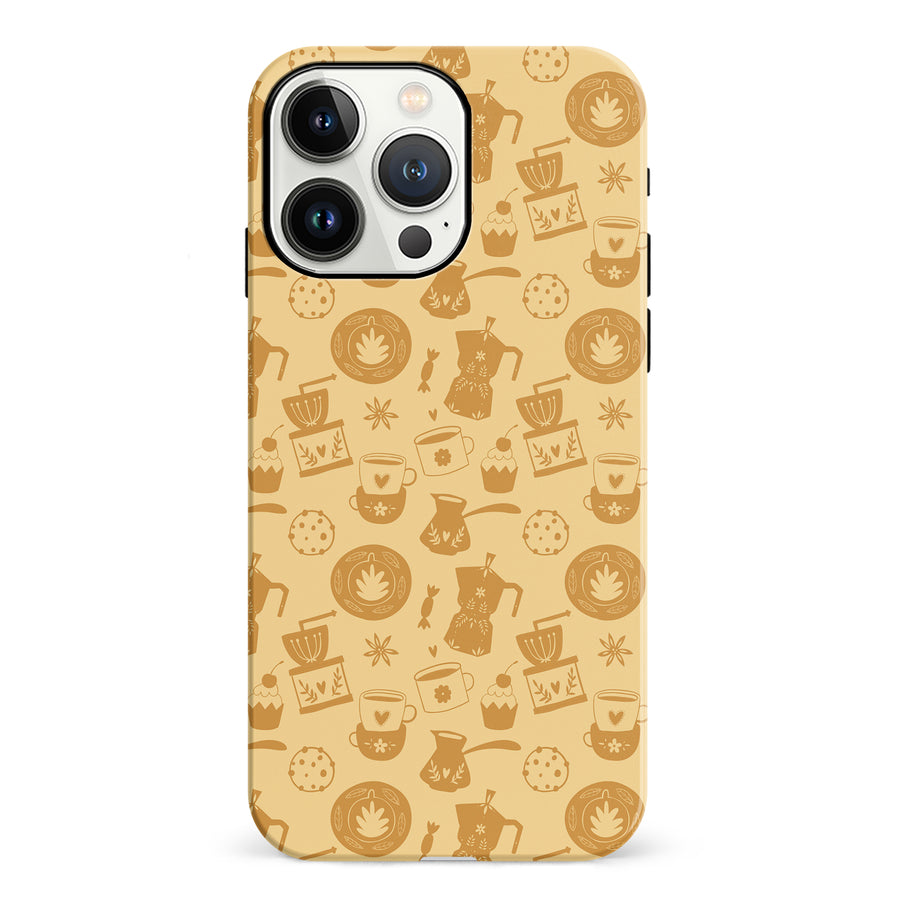 iPhone 13 Pro Coffee Stuff Phone Case in Yellow