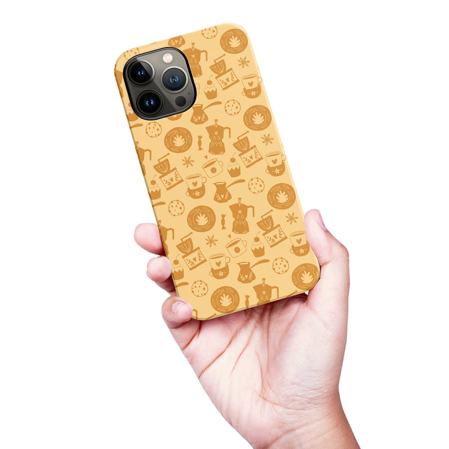 iPhone 13 Pro Max Coffee Stuff Phone Case in Yellow