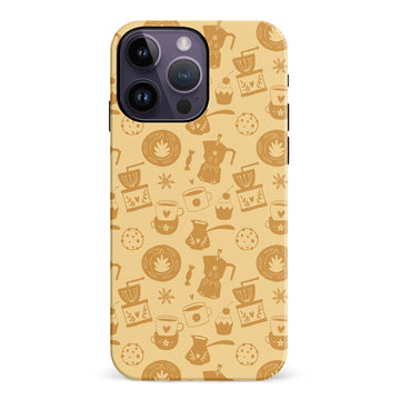 iPhone 14 Pro Max Coffee Stuff Phone Case in Yellow