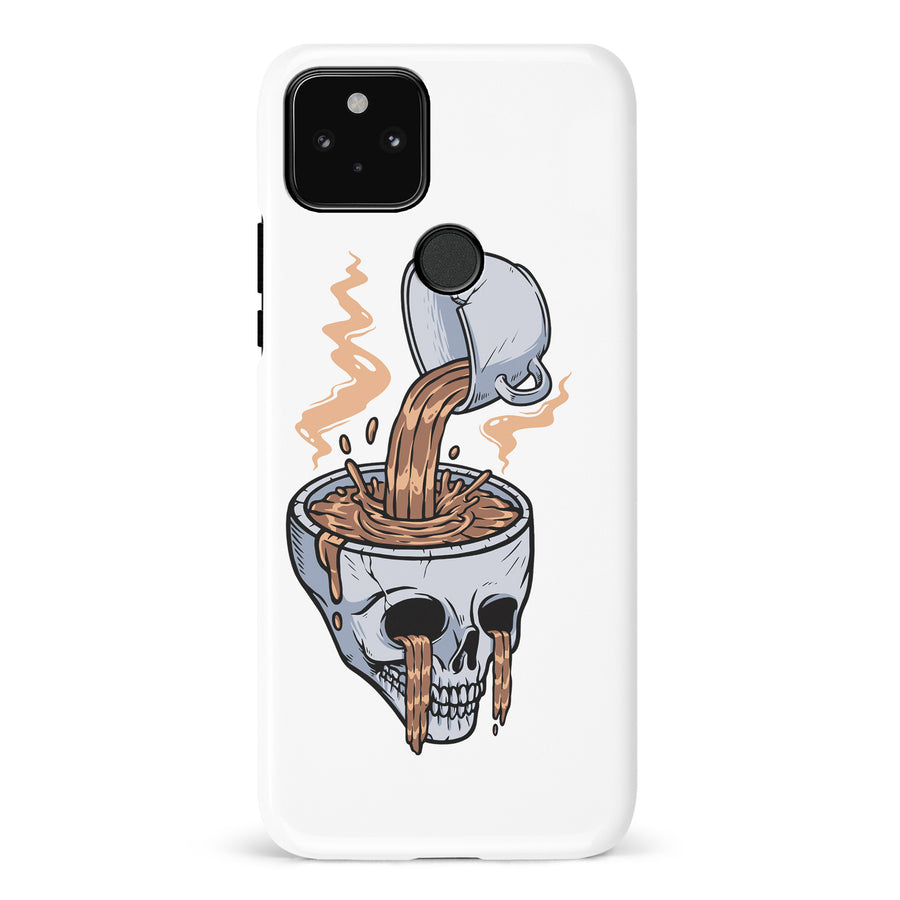 Google Pixel 5 Coffee Goes Straight to Your Head Phone Case in White