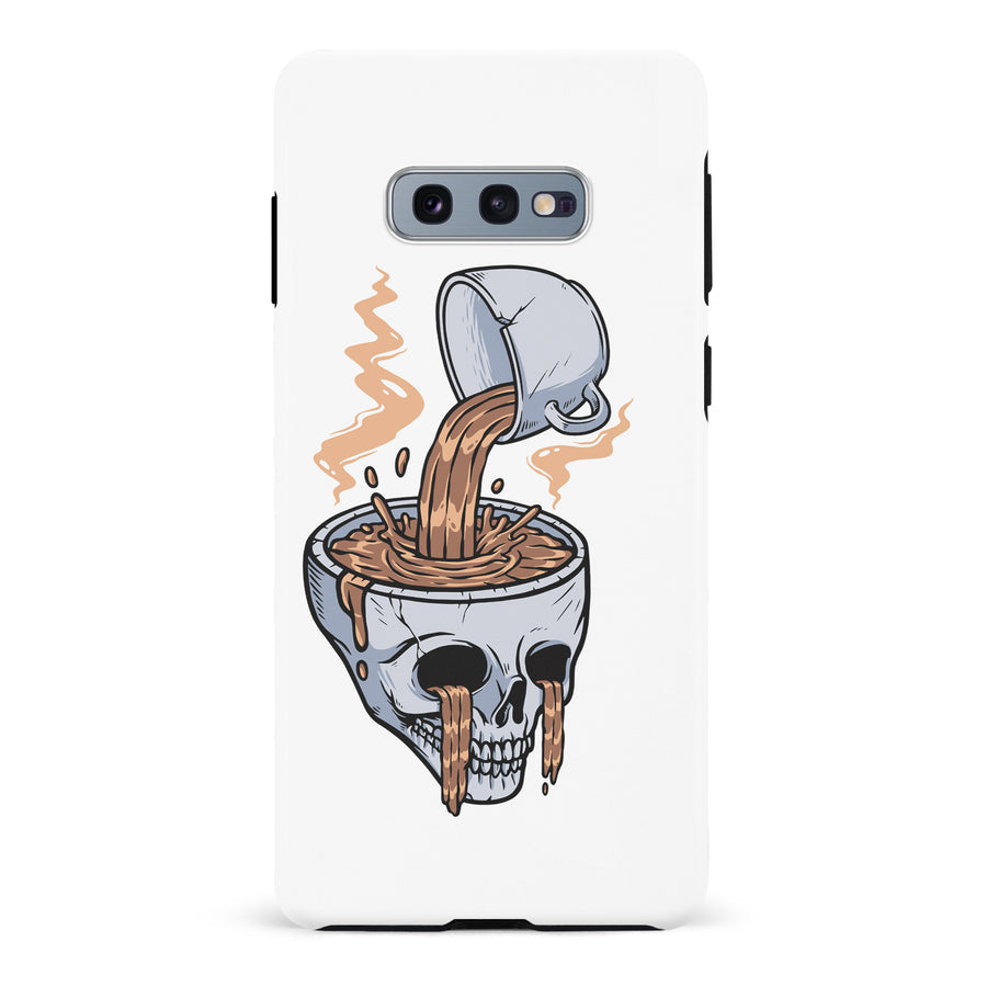 Samsung Galaxy S10e Coffee Goes Straight to Your Head Phone Case in White