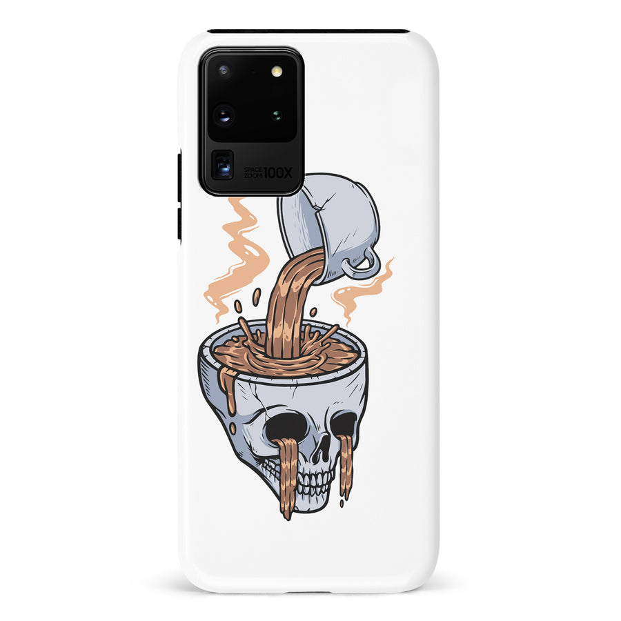 Samsung Galaxy S20 Ultra Coffee Goes Straight to Your Head Phone Case in White