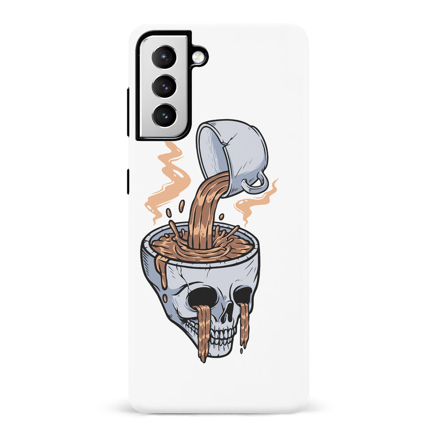 Samsung Galaxy S21 Coffee Goes Straight to Your Head Phone Case in White