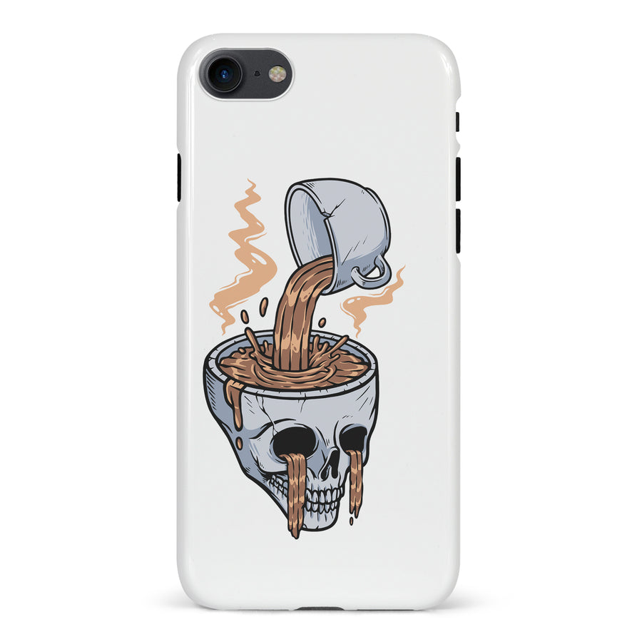 iPhone 7/8/SE Coffee Goes Straight to Your Head Phone Case in White
