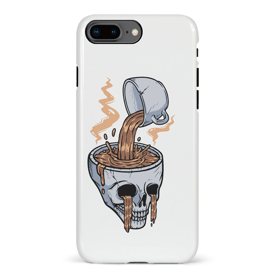 iPhone 8 Plus Coffee Goes Straight to Your Head Phone Case in White