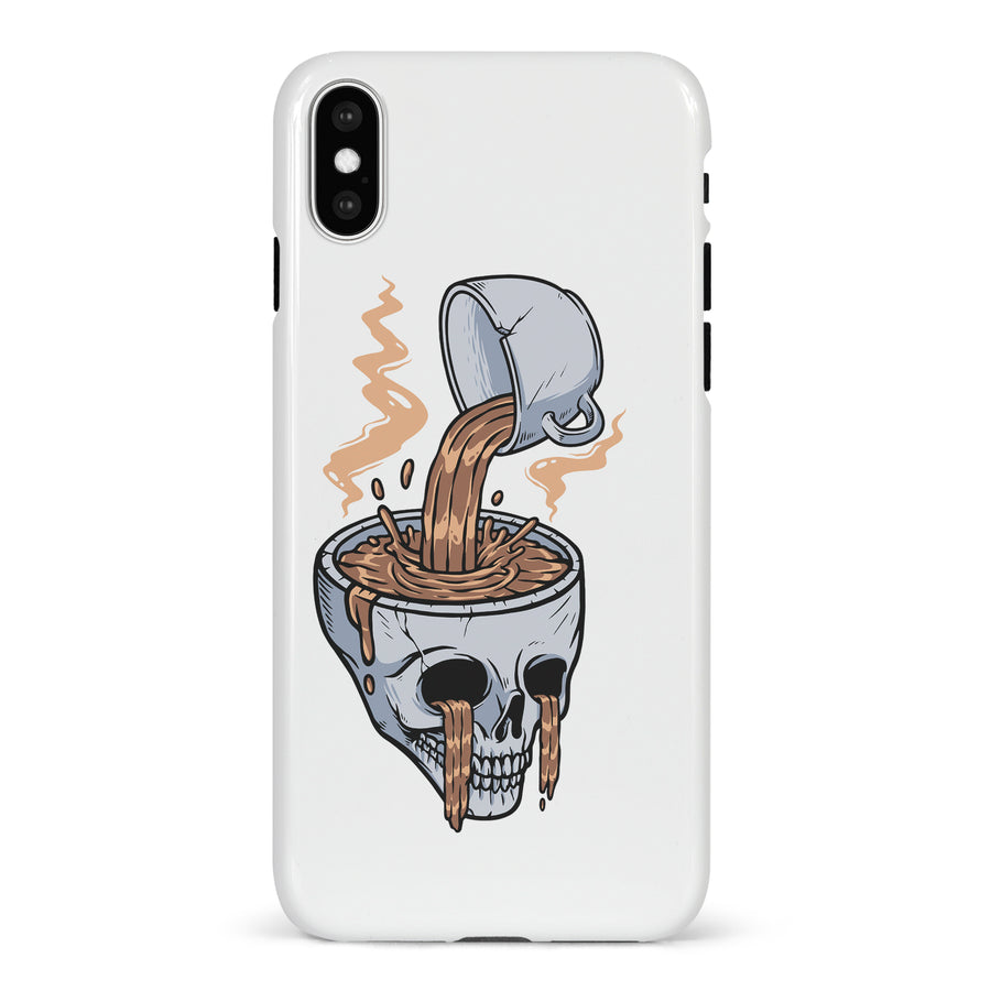 iPhone X/XS Coffee Goes Straight to Your Head Phone Case in White