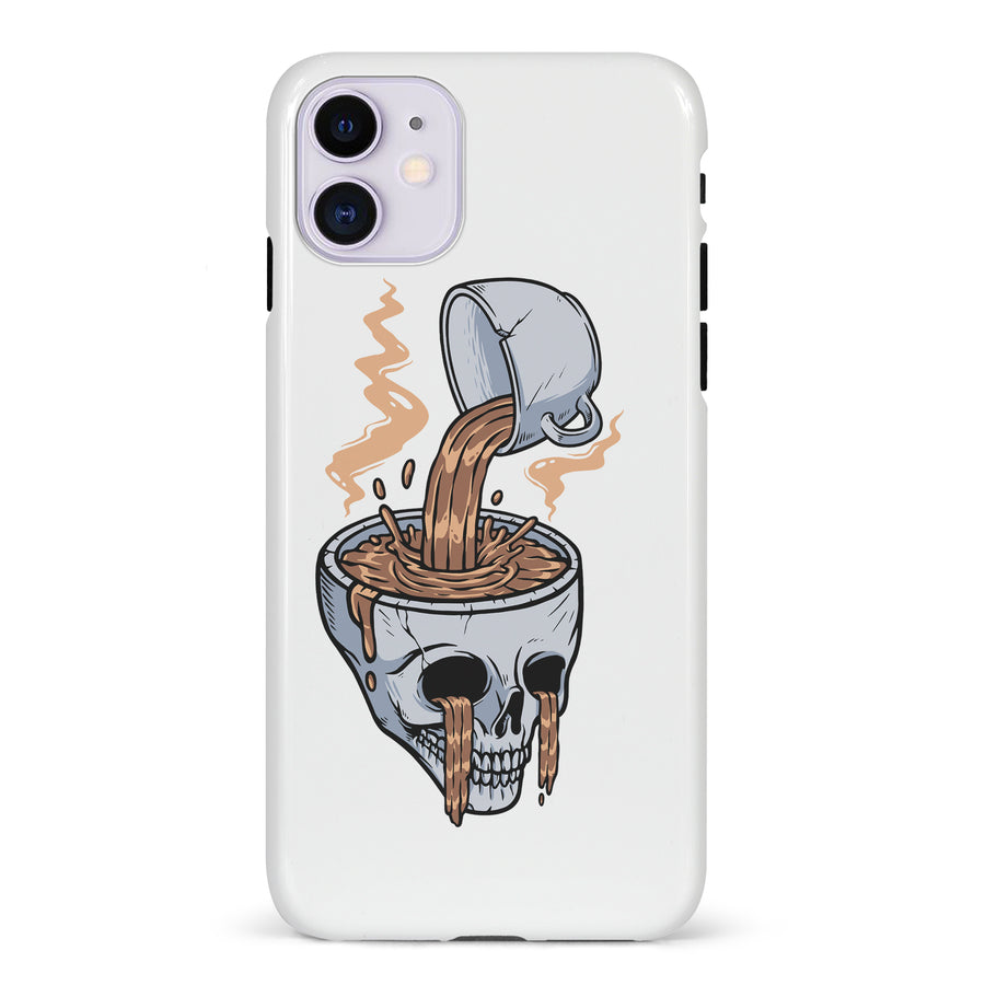 iPhone 11 Coffee Goes Straight to Your Head Phone Case in White