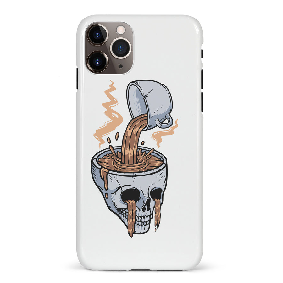 iPhone 11 Pro Max Coffee Goes Straight to Your Head Phone Case in White