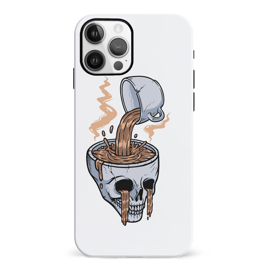 iPhone 12 Coffee Goes Straight to Your Head Phone Case in White