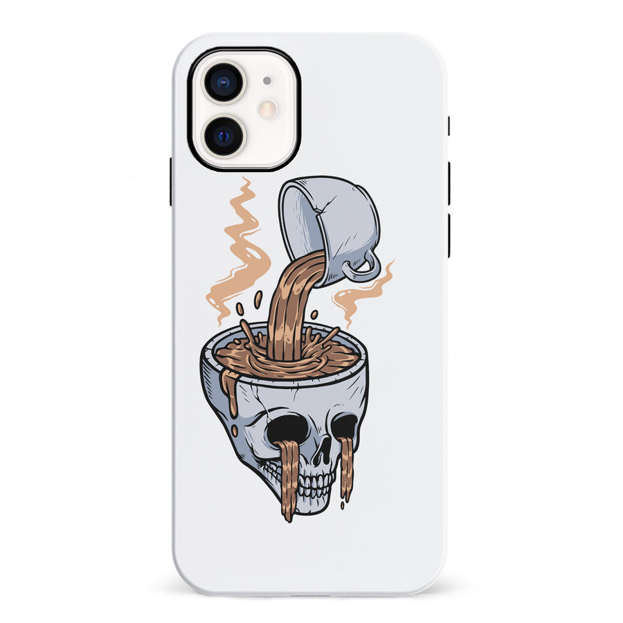 iPhone 12 Mini Coffee Goes Straight to Your Head Phone Case in White