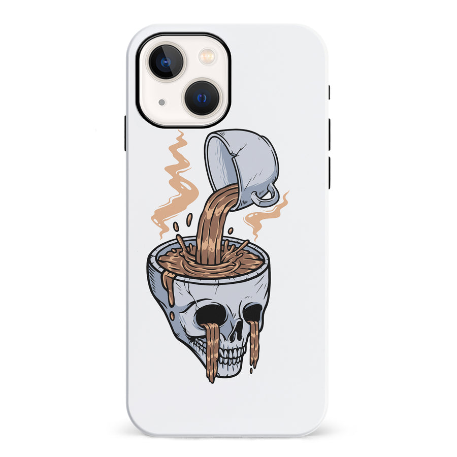 iPhone 13 Coffee Goes Straight to Your Head Phone Case in White