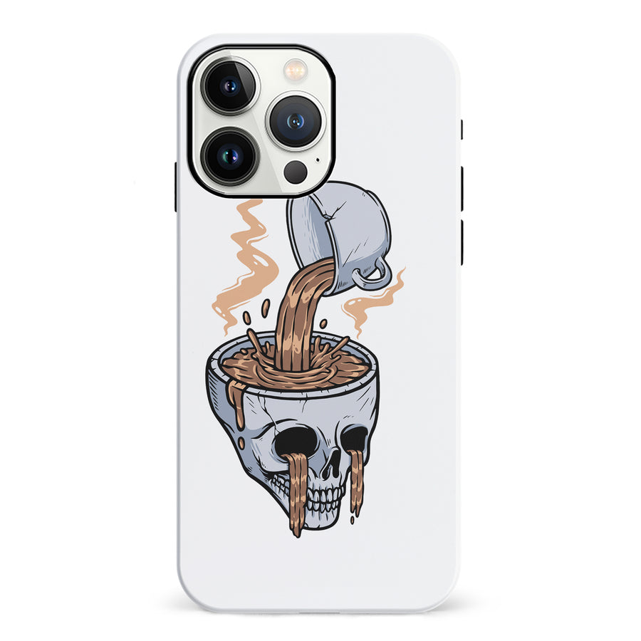 iPhone 13 Pro Coffee Goes Straight to Your Head Phone Case in White