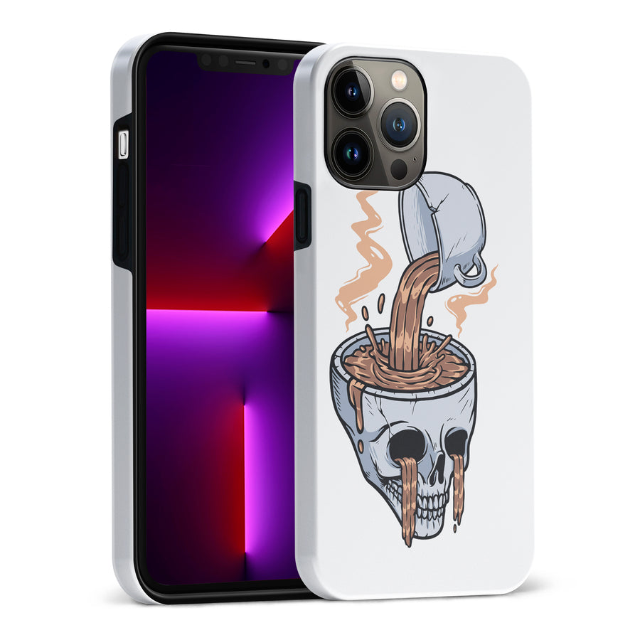 iPhone 13 Pro Max Coffee Goes Straight to Your Head Phone Case in White