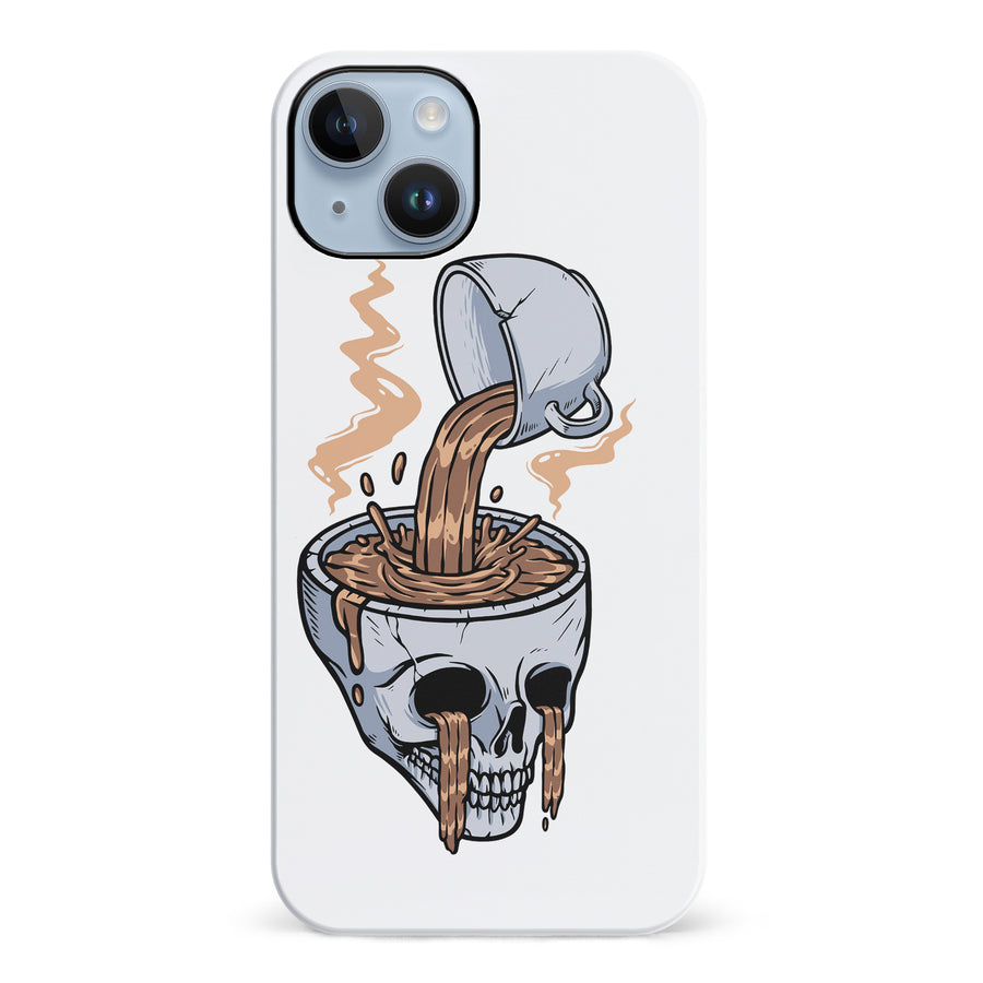 iPhone 14 Plus Coffee Goes Straight to Your Head Phone Case in White