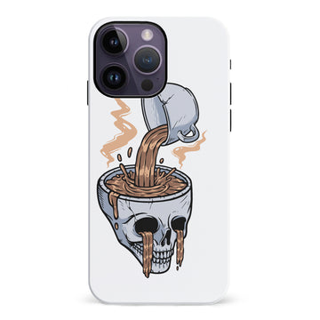 iPhone 14 Pro Max Coffee Goes Straight to Your Head Phone Case in White