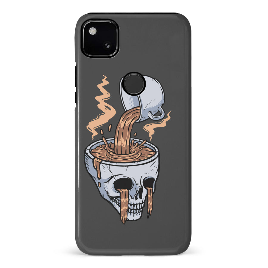 Google Pixel 4A Coffee Goes Straight to Your Head Phone Case in Black