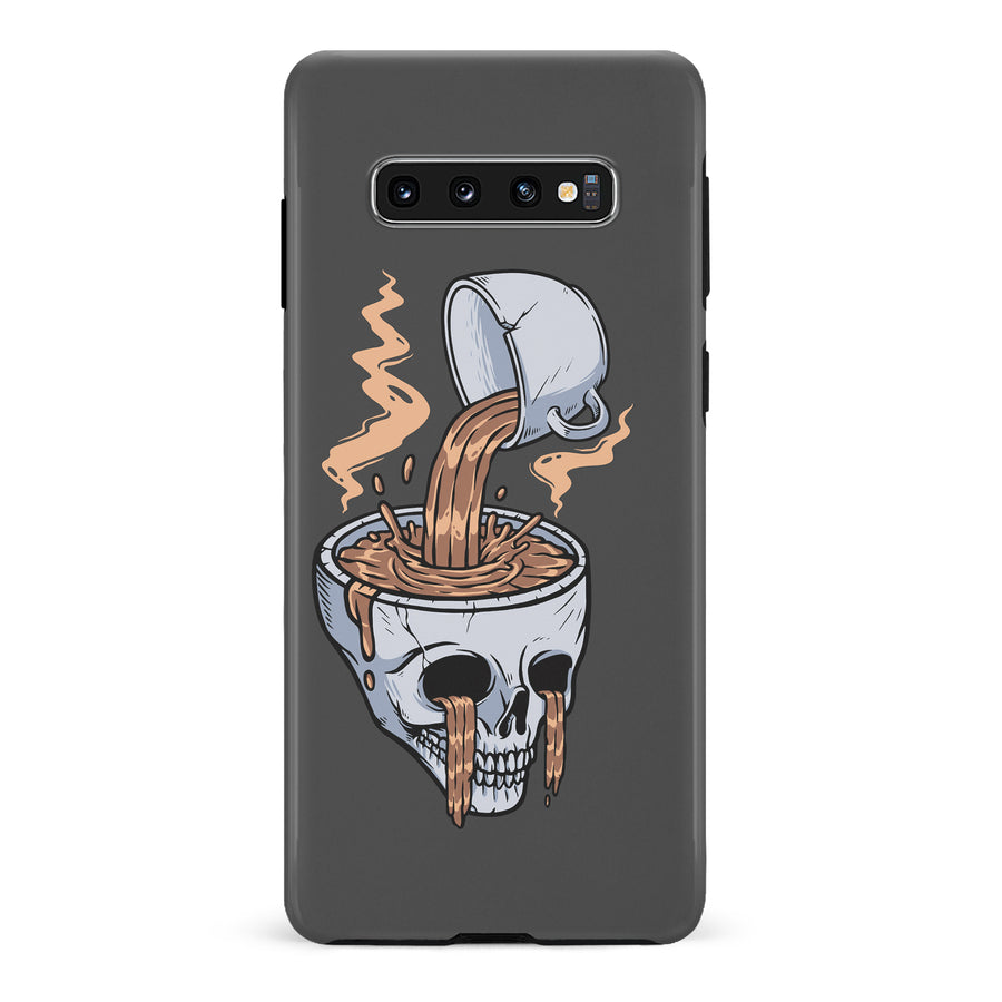 Samsung Galaxy S10 Coffee Goes Straight to Your Head Phone Case in Black