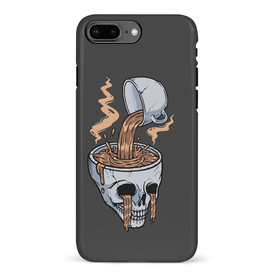 iPhone 8 Plus Coffee Goes Straight to Your Head Phone Case in Black