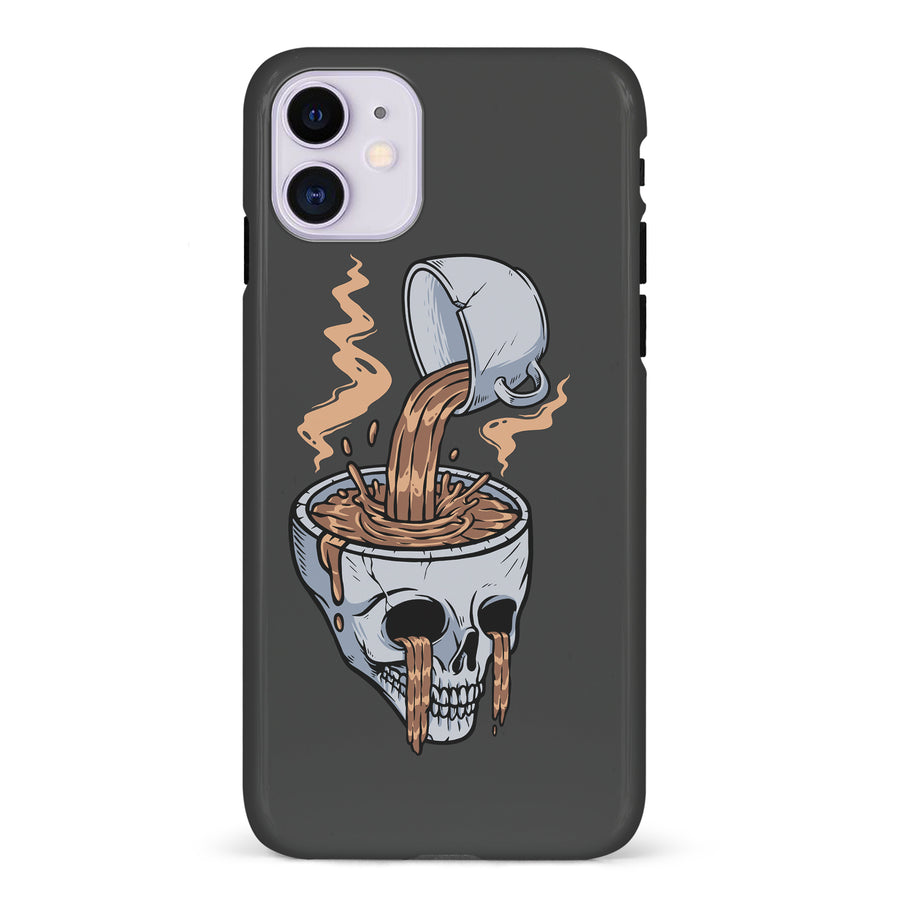 iPhone 11 Coffee Goes Straight to Your Head Phone Case in Black
