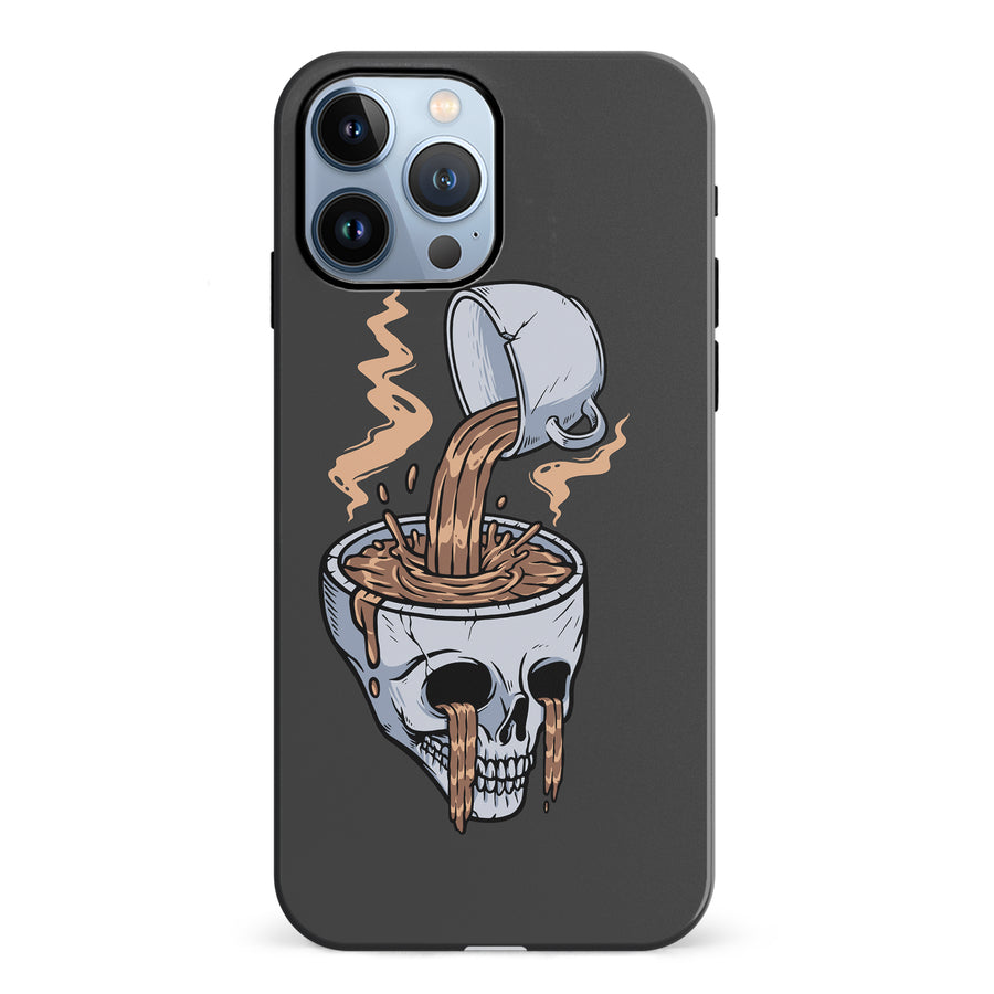iPhone 12 Pro Coffee Goes Straight to Your Head Phone Case in Black