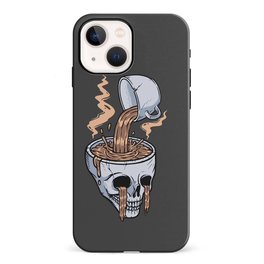 iPhone 13 Coffee Goes Straight to Your Head Phone Case in Black