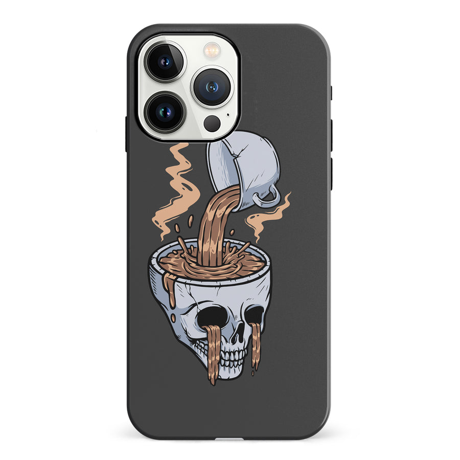 iPhone 13 Pro Coffee Goes Straight to Your Head Phone Case in Black