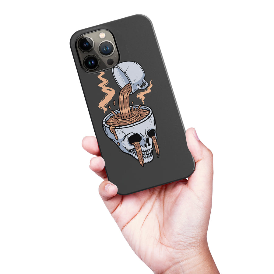iPhone 13 Pro Max Coffee Goes Straight to Your Head Phone Case in Black