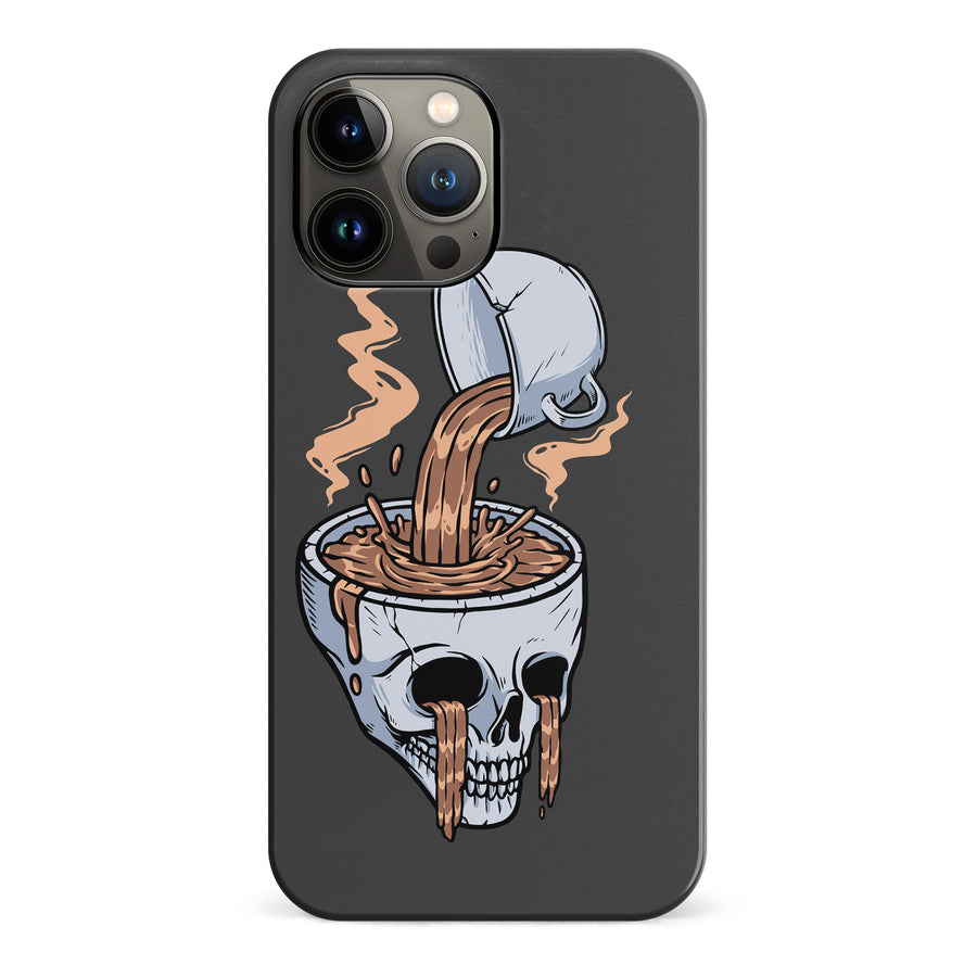 iPhone 13 Pro Max Coffee Goes Straight to Your Head Phone Case in Black